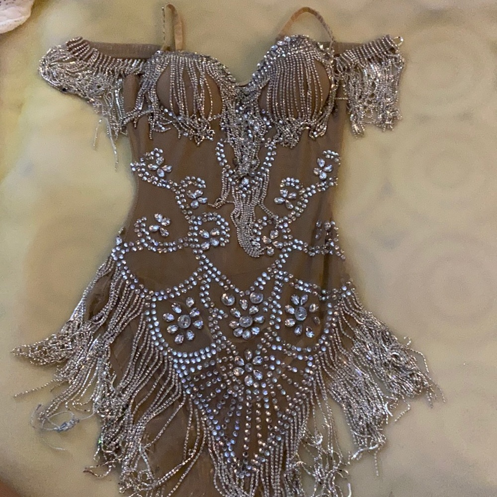 Nude & Silver Dress